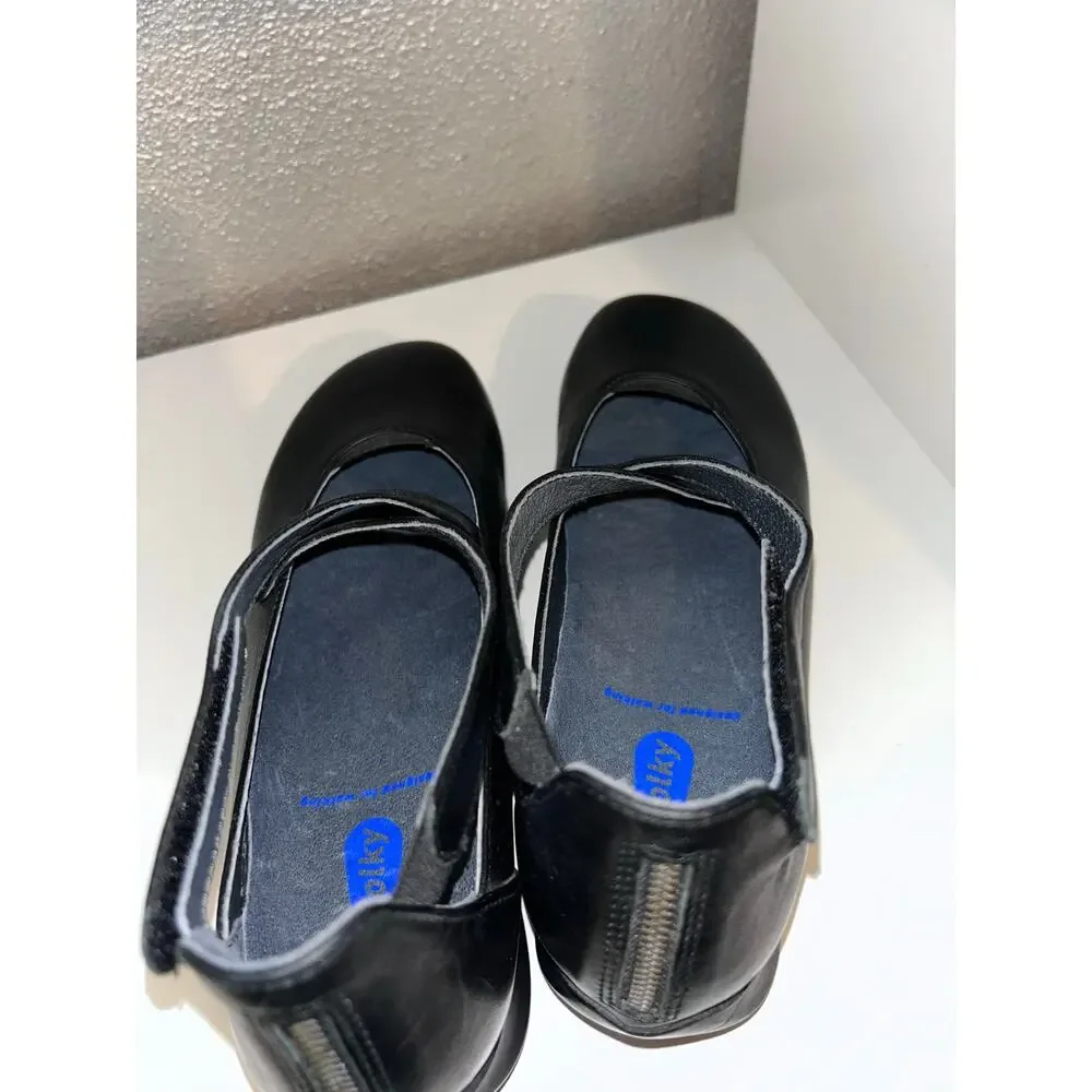 Wolky Ambrosia Mary Jane Shoes Black Leather Comfort Strap EU 38 US 7.5 Comfort